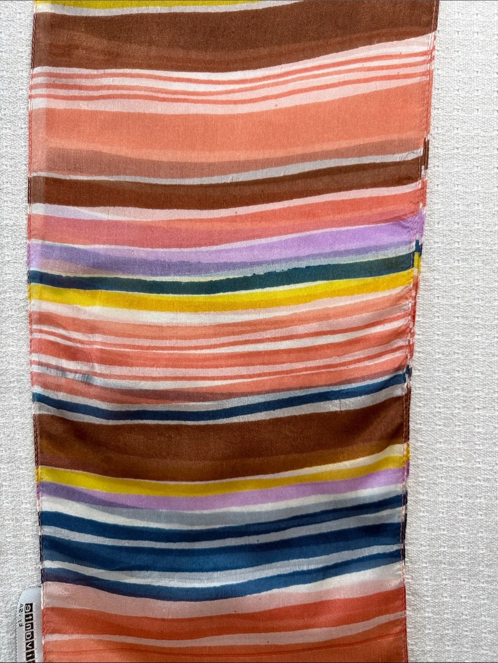 Vivante by VSA, colorful, striped silk scarf